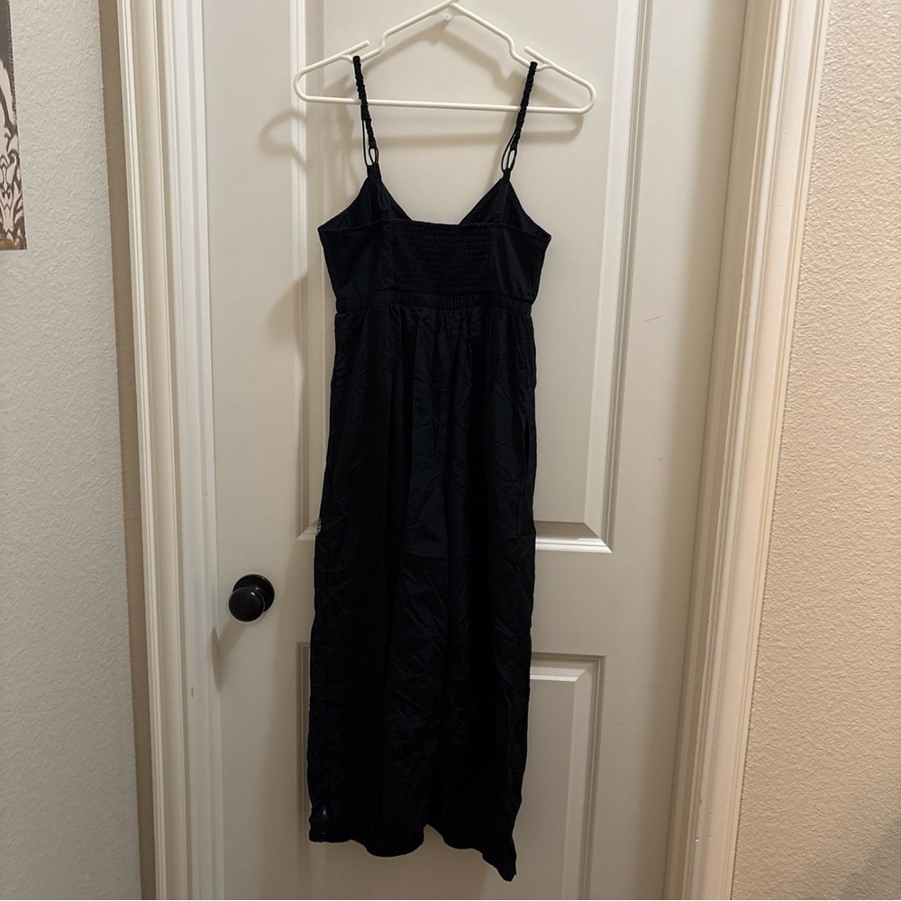 FP Movement Free People Down To Earth Jumpsuit XS Black Boho Zip Cuff Casual - Picture 6 of 9